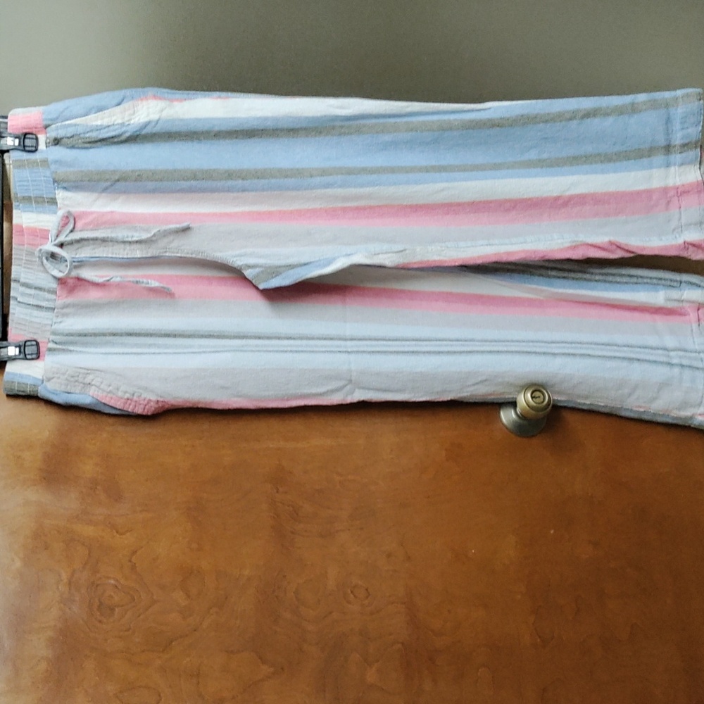 Westbound Pink and Blue Striped Wide Leg Pants
